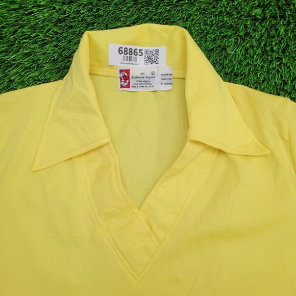 Vintage 70s MOD Polo Shirt Womens Medium 18x24 Yellow - Picture 11 of 11